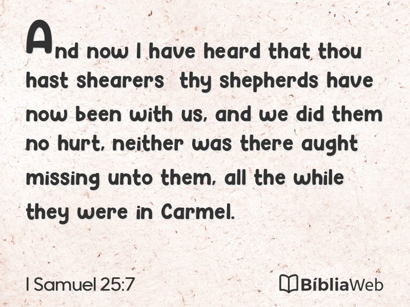 I Samuel 25:7 em imagem para compartilhar