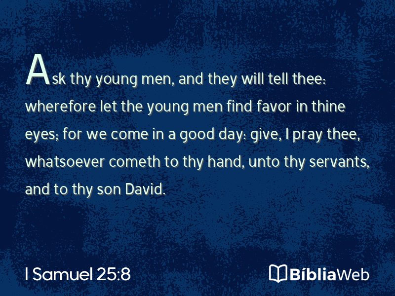 I Samuel 25:8 em imagem para compartilhar