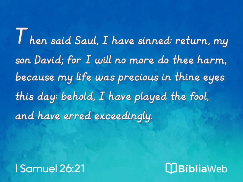 I Samuel 26:21 em imagem para compartilhar