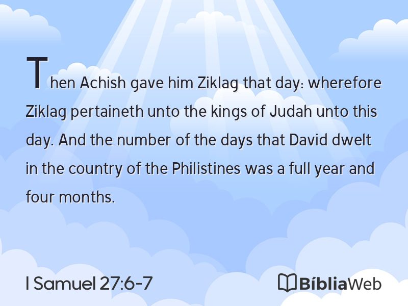 I Samuel 27:6-7 em imagem para compartilhar