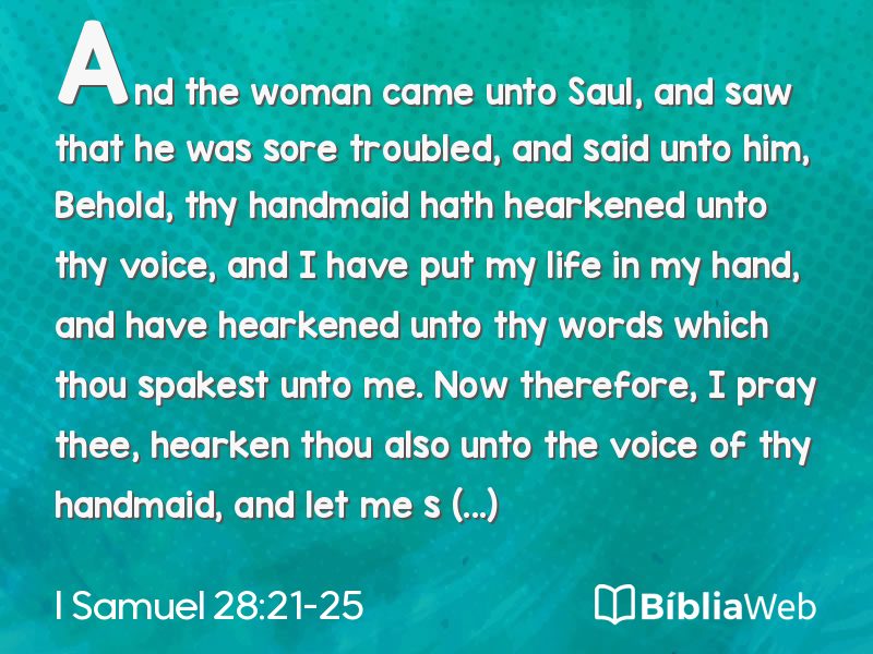 I Samuel 28:21-25 em imagem para compartilhar