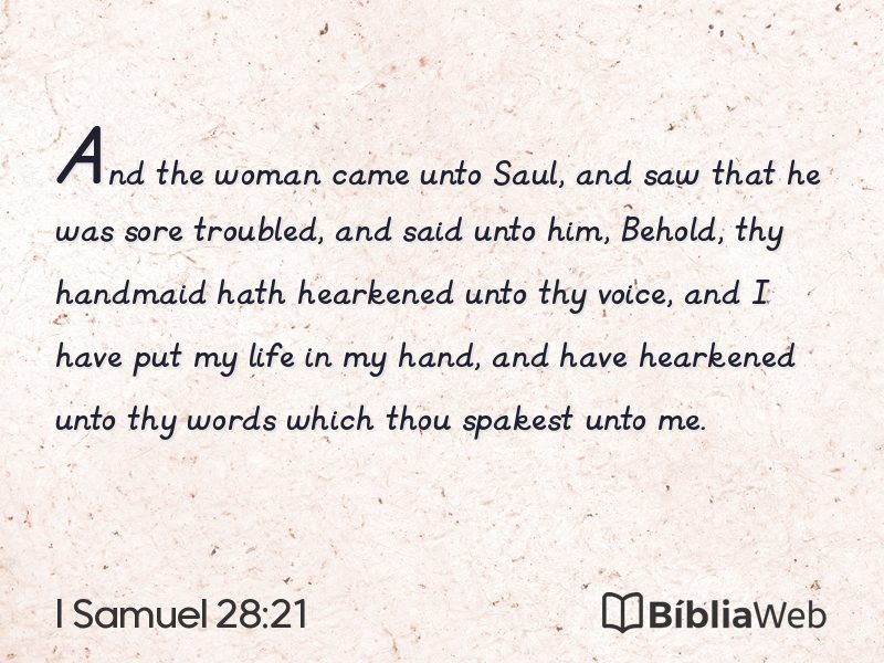 I Samuel 28:21 em imagem para compartilhar