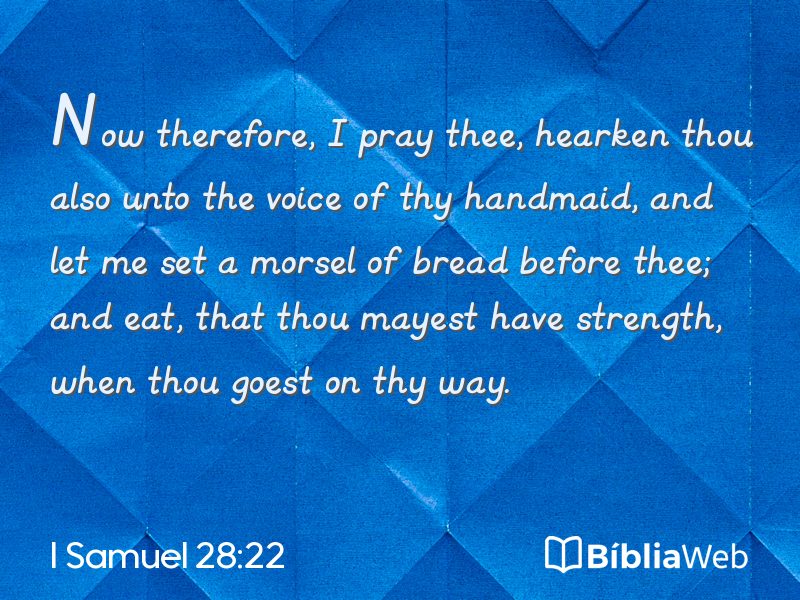 I Samuel 28:22 em imagem para compartilhar
