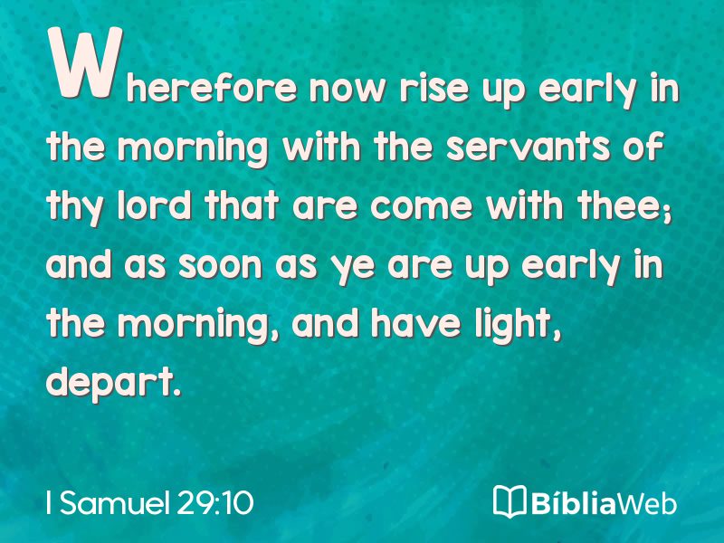 I Samuel 29:10 em imagem para compartilhar