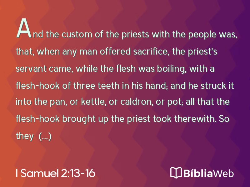 I Samuel 2:13-16 em imagem para compartilhar