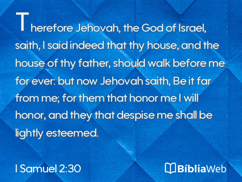 I Samuel 2:30 em imagem para compartilhar