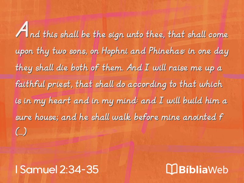 I Samuel 2:34-35 em imagem para compartilhar