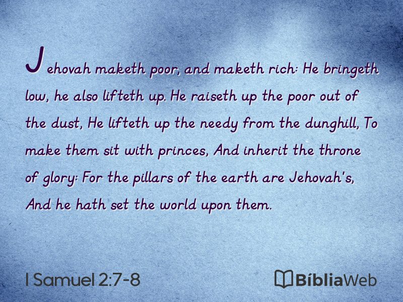 I Samuel 2:7-8 em imagem para compartilhar