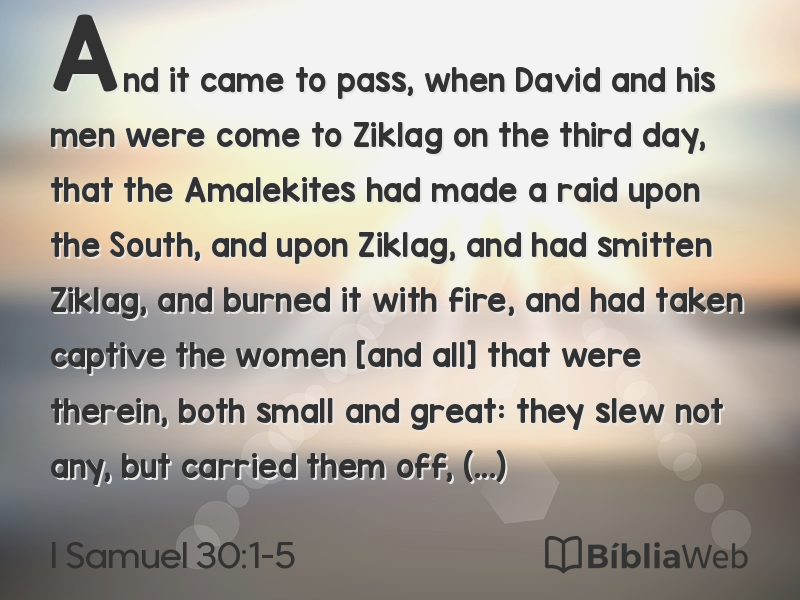 I Samuel 30:1-5 em imagem para compartilhar