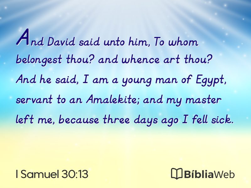 I Samuel 30:13 em imagem para compartilhar