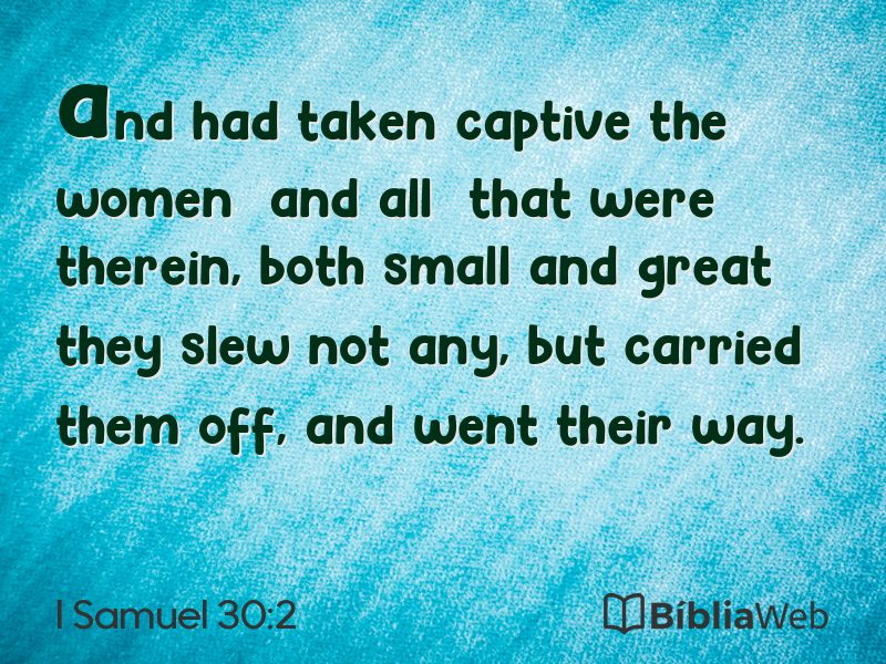I Samuel 30:2 em imagem para compartilhar