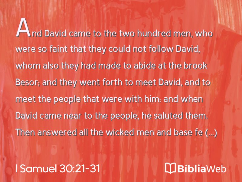 I Samuel 30:21-31 em imagem para compartilhar