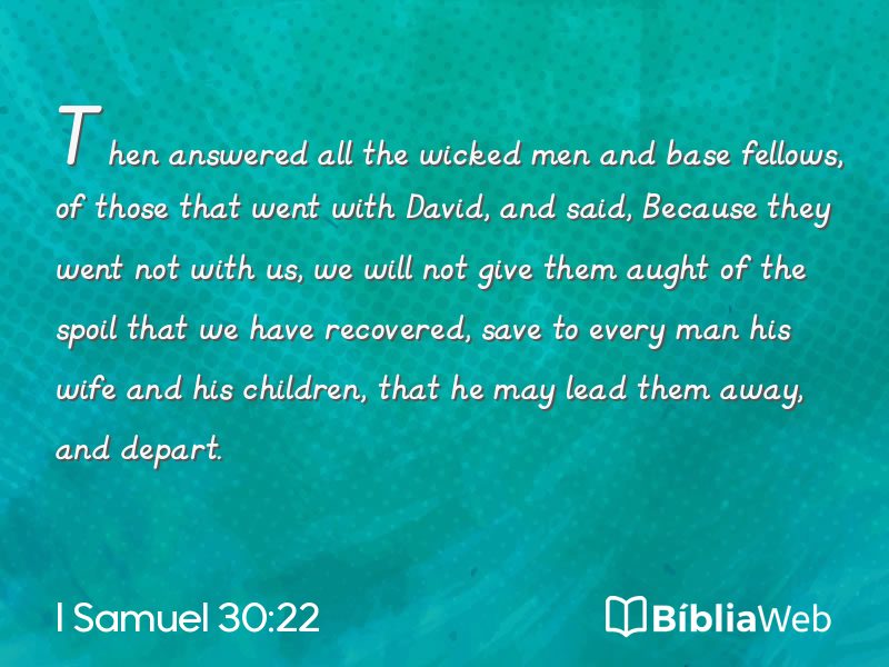 I Samuel 30:22 em imagem para compartilhar