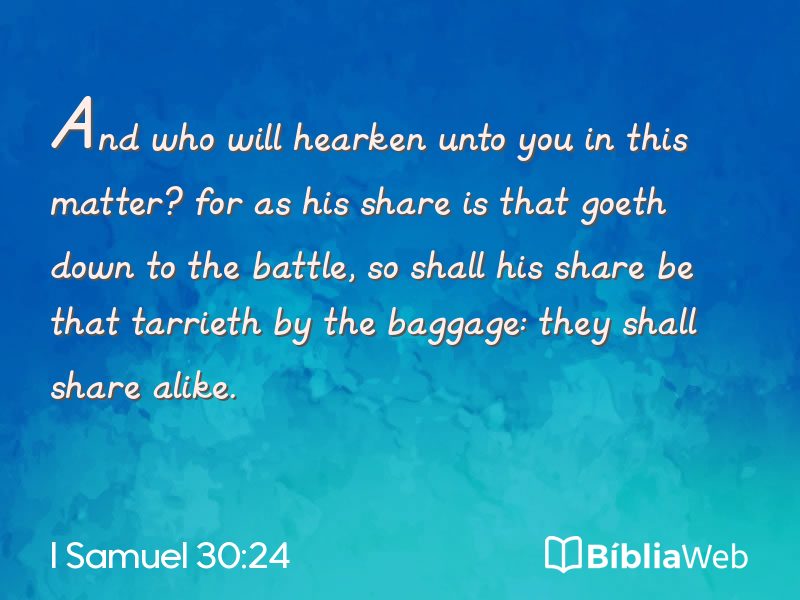 I Samuel 30:24 em imagem para compartilhar