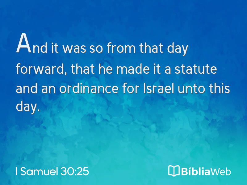 I Samuel 30:25 em imagem para compartilhar