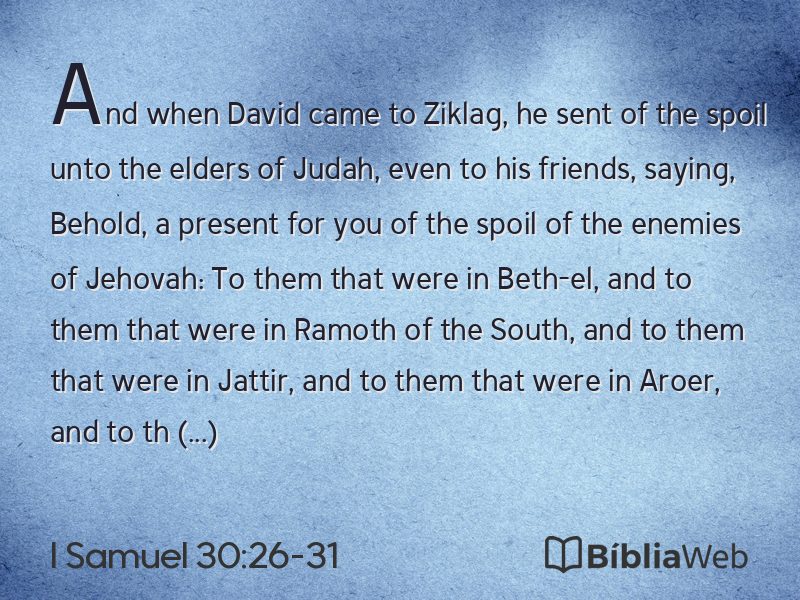I Samuel 30:26-31 em imagem para compartilhar