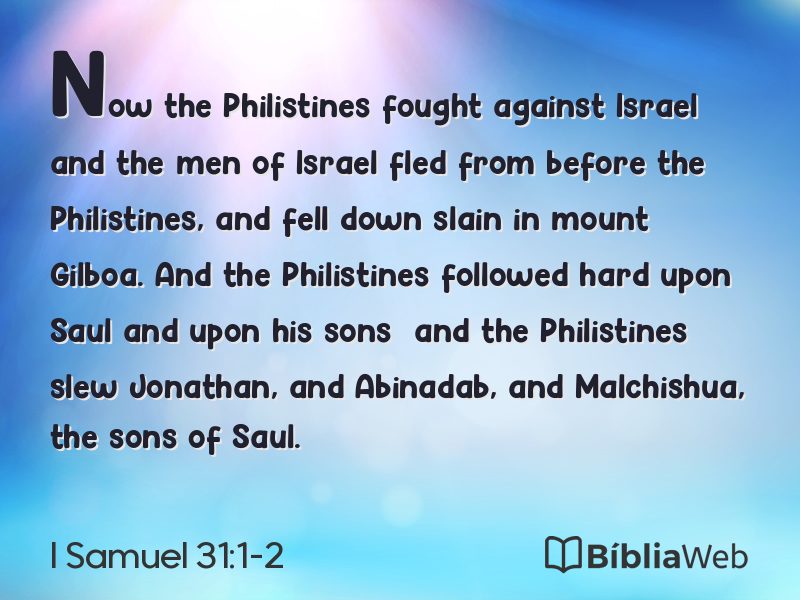 I Samuel 31:1-2 em imagem para compartilhar