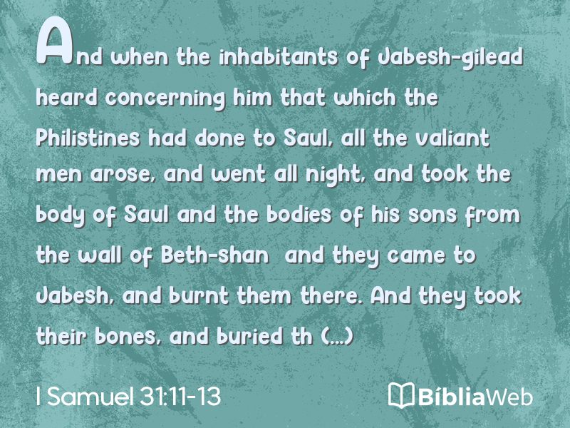 I Samuel 31:11-13 em imagem para compartilhar