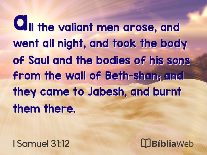I Samuel 31:12 em imagem para compartilhar