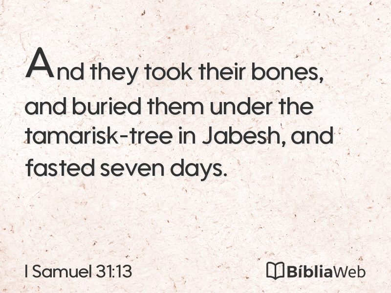 I Samuel 31:13 em imagem para compartilhar