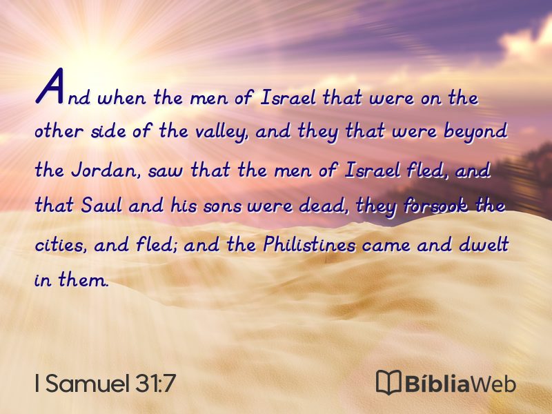 I Samuel 31:7 em imagem para compartilhar