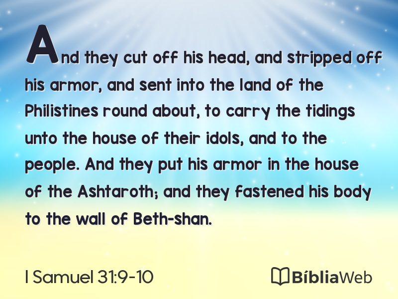 I Samuel 31:9-10 em imagem para compartilhar