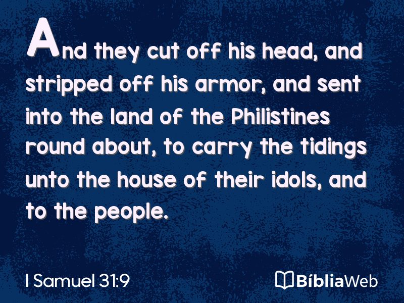 I Samuel 31:9 em imagem para compartilhar