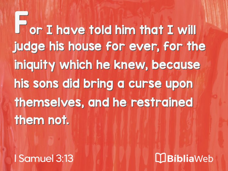 I Samuel 3:13 em imagem para compartilhar