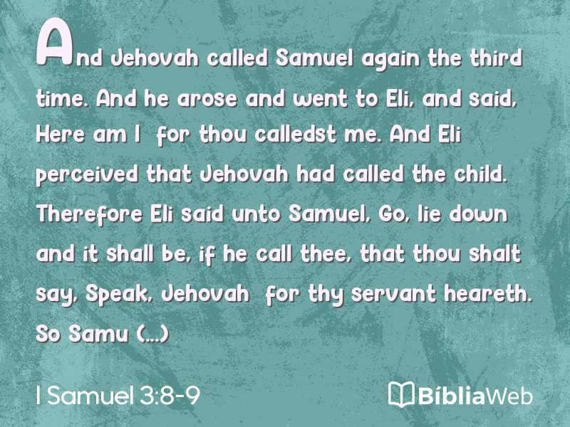 I Samuel 3:8-9 em imagem para compartilhar