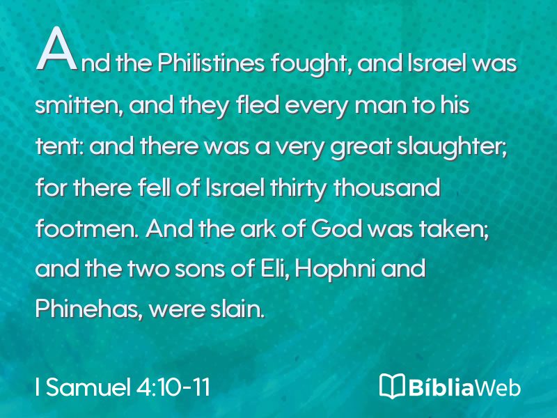I Samuel 4:10-11 em imagem para compartilhar