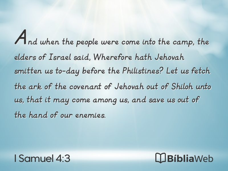 I Samuel 4:3 em imagem para compartilhar