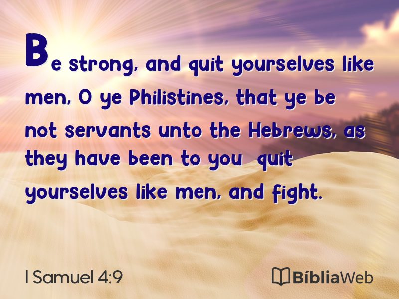 I Samuel 4:9 em imagem para compartilhar