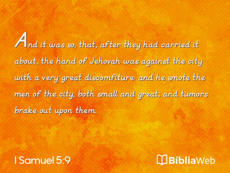 I Samuel 5:9 em imagem para compartilhar