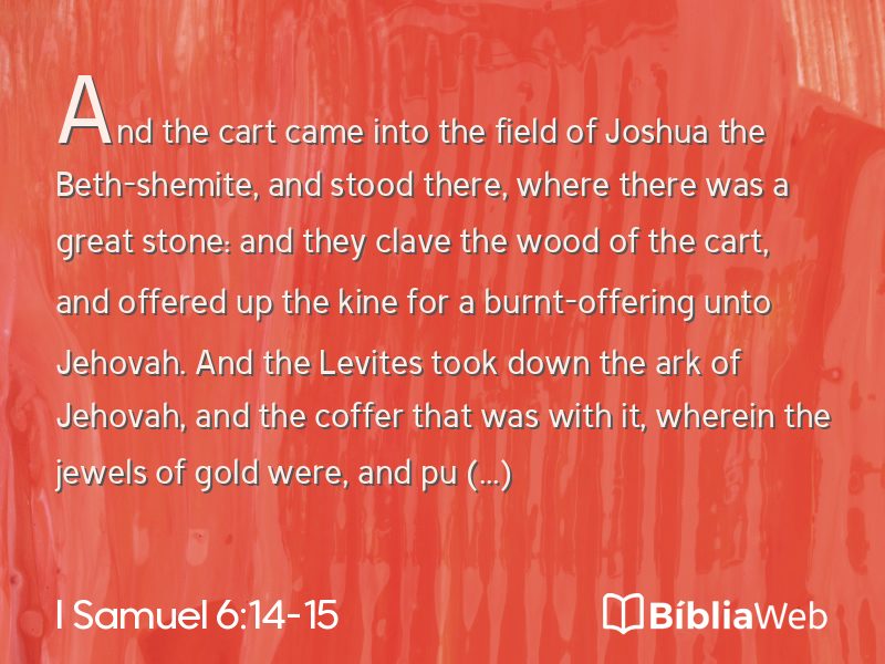 I Samuel 6:14-15 em imagem para compartilhar