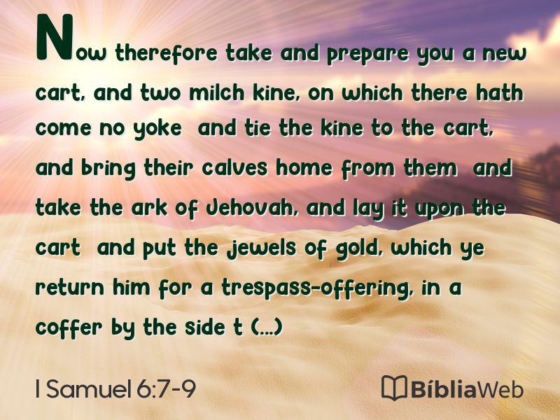 I Samuel 6:7-9 em imagem para compartilhar