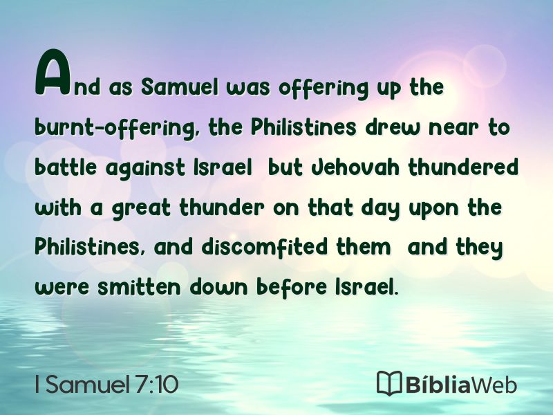 I Samuel 7:10 em imagem para compartilhar