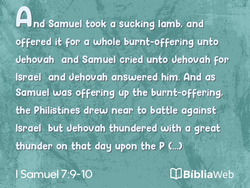 I Samuel 7:9-10 em imagem para compartilhar