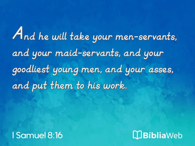 I Samuel 8:16 em imagem para compartilhar