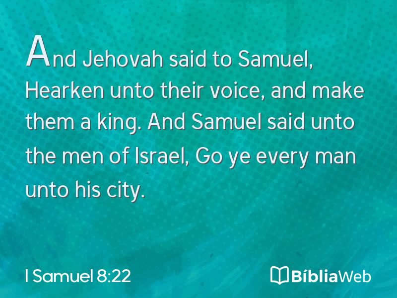 I Samuel 8:22 em imagem para compartilhar