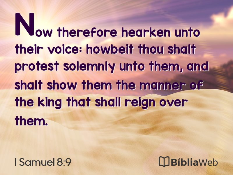 I Samuel 8:9 em imagem para compartilhar