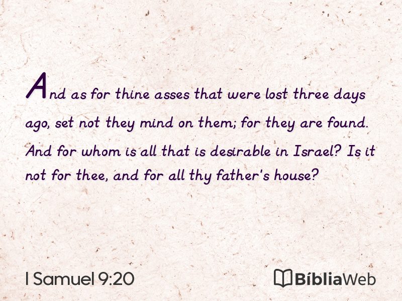 I Samuel 9:20 em imagem para compartilhar