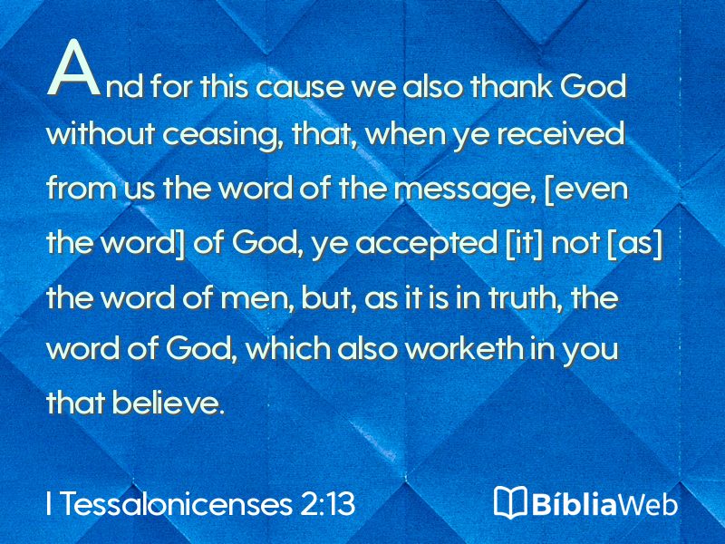 I Tessalonicenses 2:13 em imagem para compartilhar