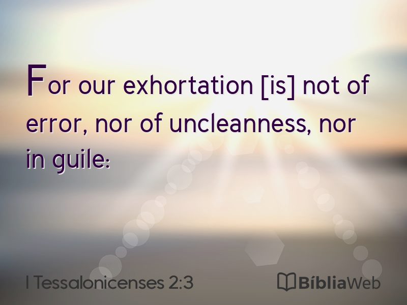 I Tessalonicenses 2:3 em imagem para compartilhar