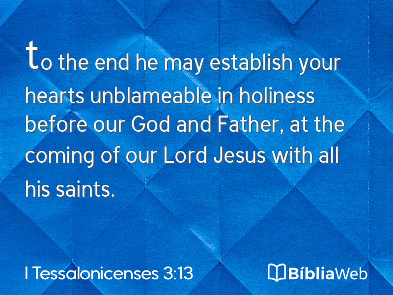 I Tessalonicenses 3:13 em imagem para compartilhar