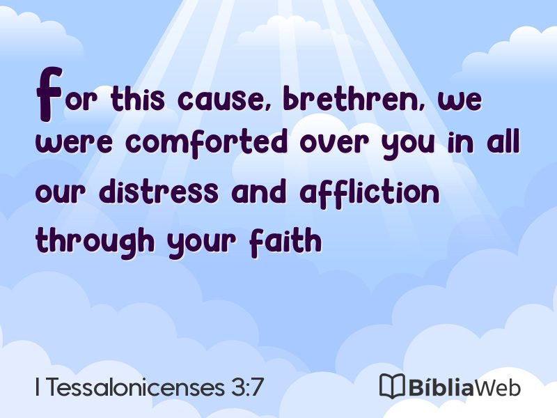 I Tessalonicenses 3:7 em imagem para compartilhar