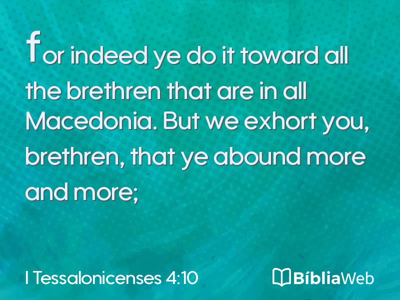 I Tessalonicenses 4:10 em imagem para compartilhar