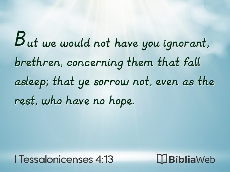 I Tessalonicenses 4:13 em imagem para compartilhar