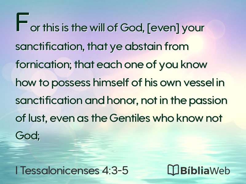 I Tessalonicenses 4:3-5 em imagem para compartilhar