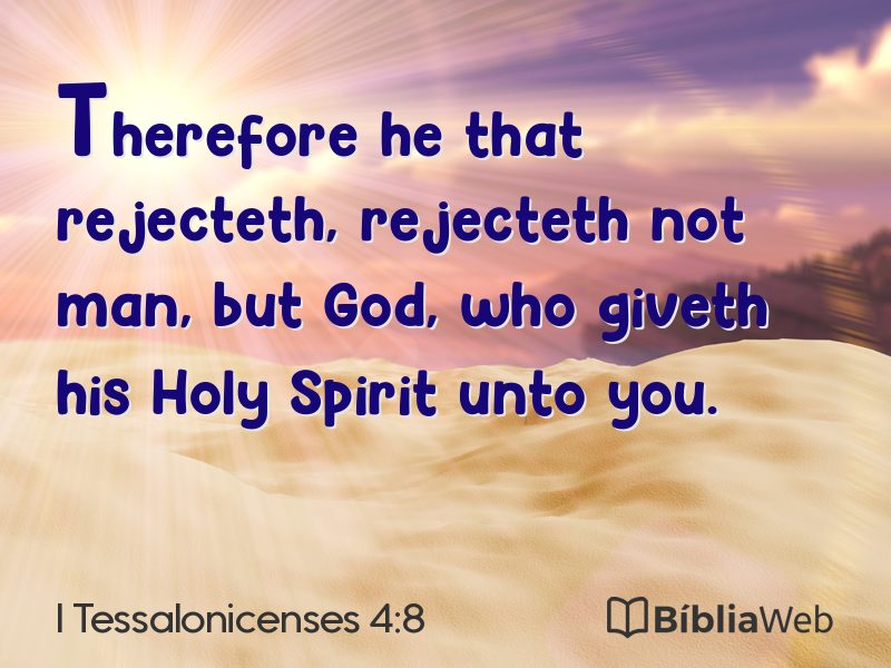 I Tessalonicenses 4:8 em imagem para compartilhar