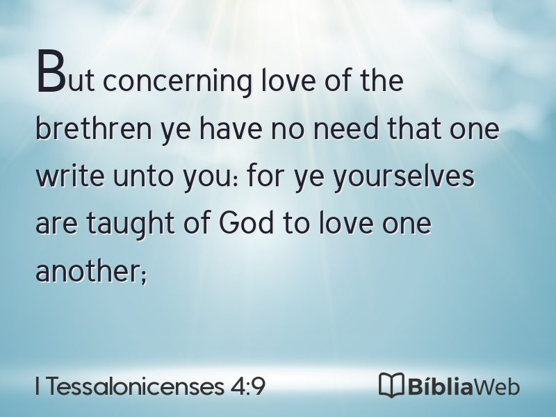I Tessalonicenses 4:9 em imagem para compartilhar